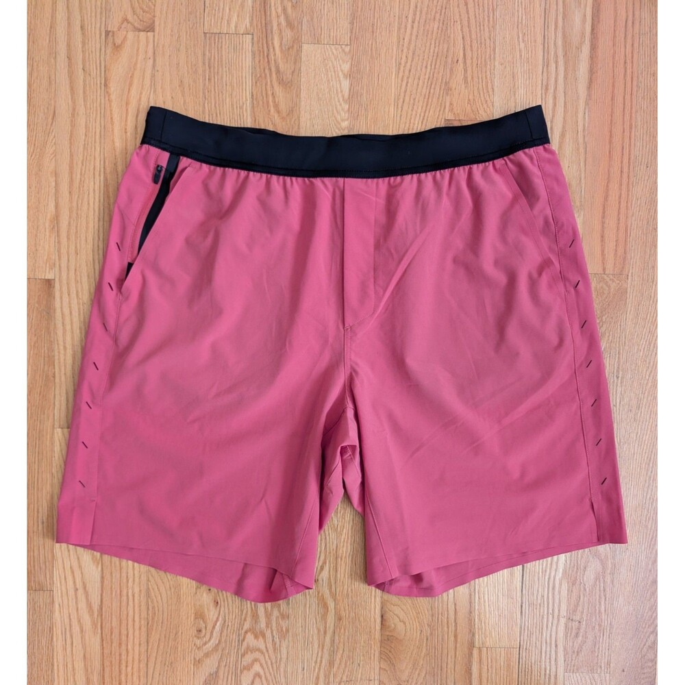 Ten Thousand Shorts Mens 2XL Light Red Interval Lined Training Athletic 9 Inseam